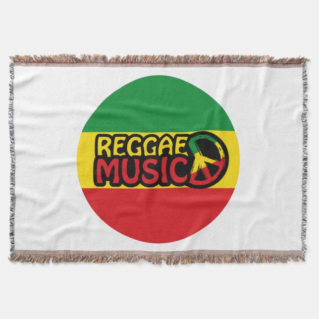Cobertor Reggae Music, reggae art com símbolo de paz (Frente)