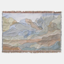 Regiões Montanhosas - Linha de Aquarela Impressão