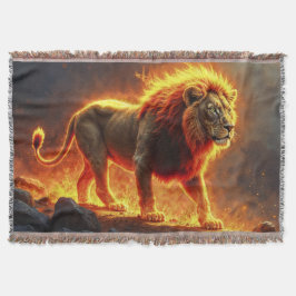 Cobertor Rei das bestas Leão majestoso animal infernal