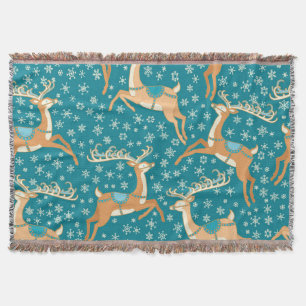 Cobertor Reindeer De Natal: Padrão Vintage Invisível.