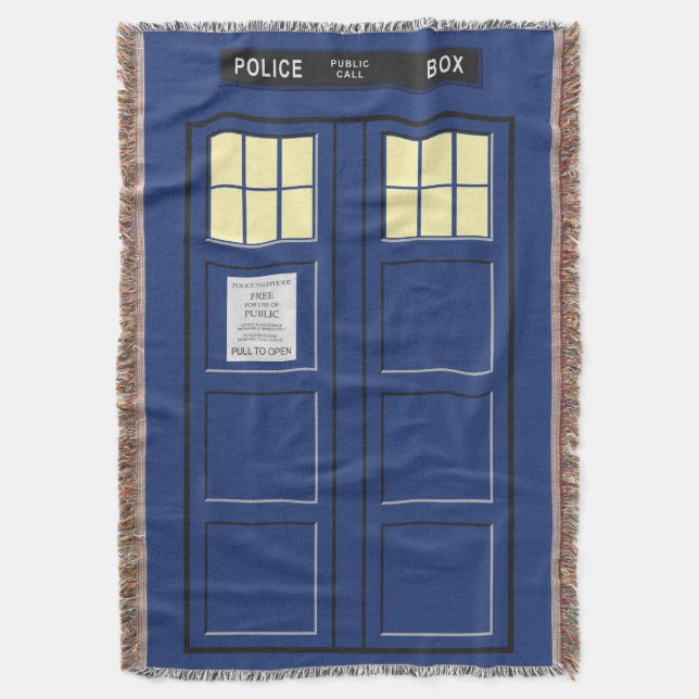 Cobertor Reino Unido - Blue Police Call Box 1 (Frente Vertical)