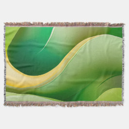 Cobertor Relógio de Parede Moderno Onda Verde Abstrata