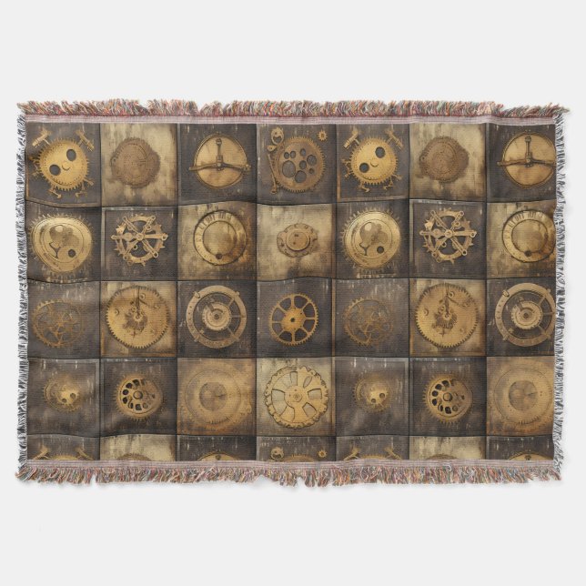 Cobertor Relógio Russo Steampunk Grunge (15) (Frente)