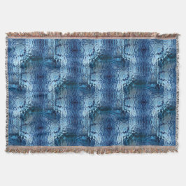 Cobertor Repetição de vidro torto e martelado azul