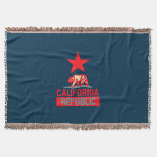 Cobertor República de Califórnia na decoração azul do
