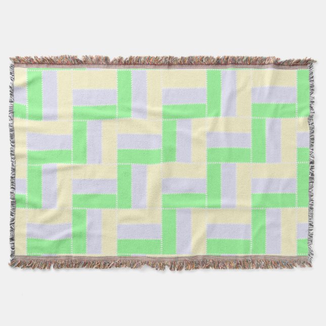 Cobertor Retângulos de Pastel Linhas Brancas Padrão (Frente)