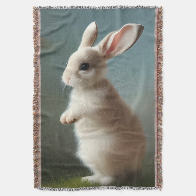 Cobertor Retrato Bonito de Bunny Bebê (Frente Vertical)