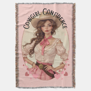 Cobertor Retrato da Moda Ocidental da Coquette Cowgirl