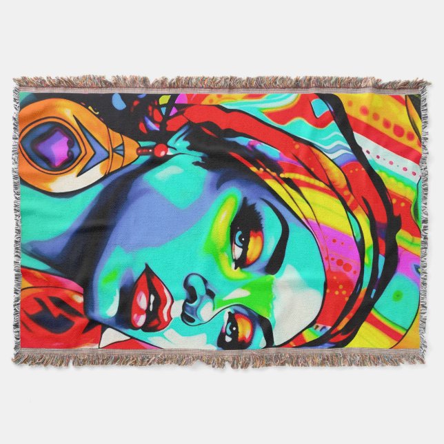 Cobertor Retrato de pop Art (Frente)