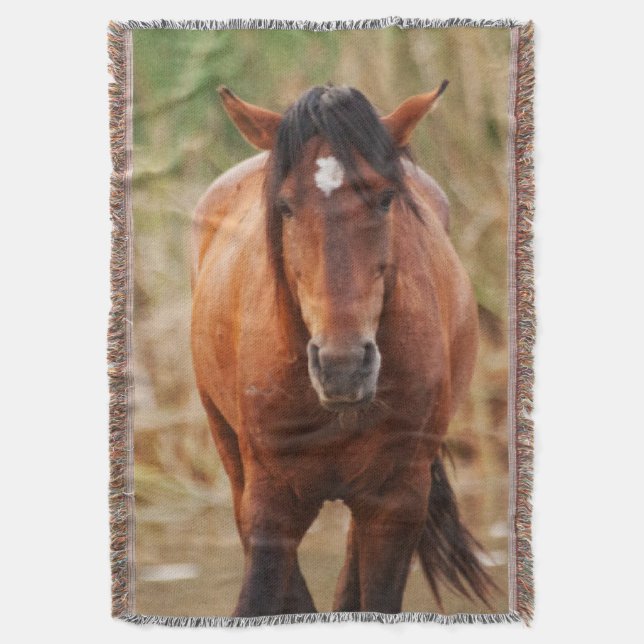 Cobertor Retrato de um Mustang Selvagem (Frente Vertical)