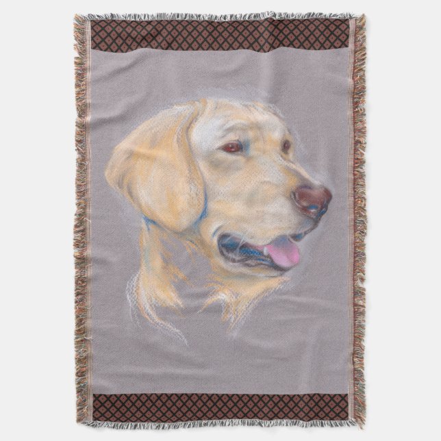 Cobertor Retrato do Retriever Labrador Amarelo (Frente Vertical)