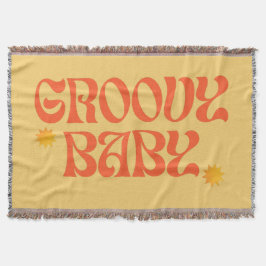 Cobertor Retro 70s Mostarda Laranja Hippie Groovy Baby