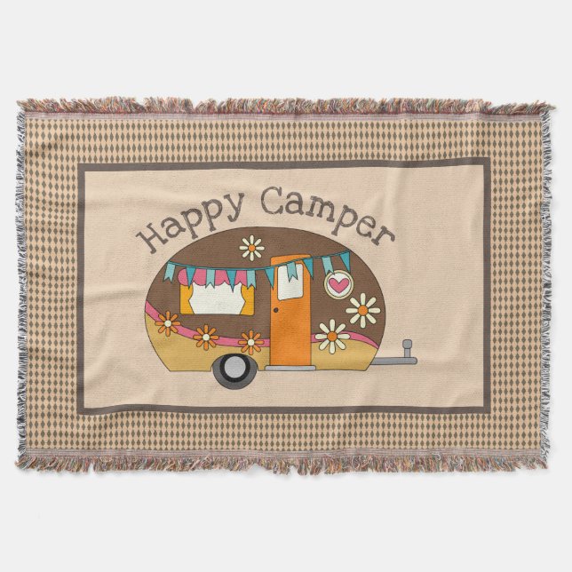 Cobertor Retro Daisy Happy Camper (Frente)