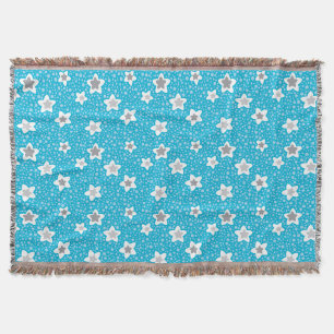 Cobertor Retro de bolinhas azul pesado com estrelas