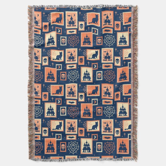 Cobertor Retro Halloween Artistamps (Frente Vertical)