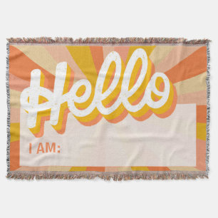 Cobertor Retro Laranja, Olá eu sou 