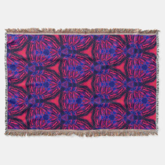 Cobertor Retro Modern Magenta Electric Bloom Throw Blanket