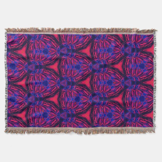Cobertor Retro Modern Magenta Electric Bloom Throw Blanket (Frente)