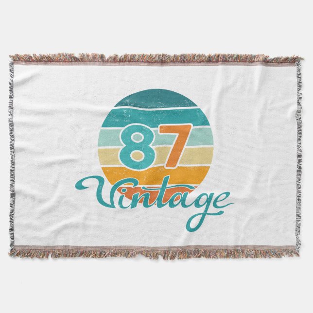 Cobertor Retro Sunset 87 Vintage Distressed (Frente)