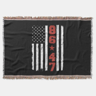 Cobertor Retro Vintage EUA Flag 86 47 Anti Trump