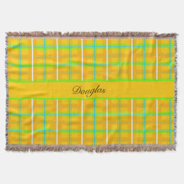 Cobertor Retro Yellow e Blue Douglas Tartan, personalizado