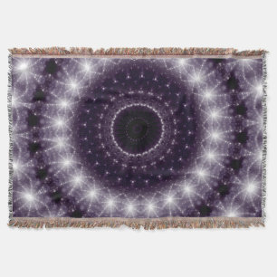 Cobertor Rico Delicar Lace redondo preto e branco