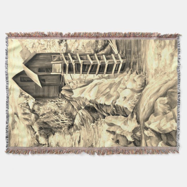 Cobertor Rio Colorado Rocky Mountain River Crystal Mill (Frente)