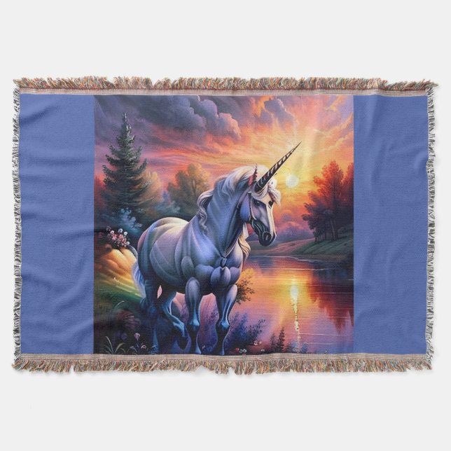 Cobertor Rio Unicórnio do Lago Sunset Sete (Frente)