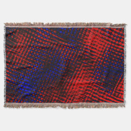 Cobertor Riscos vermelhos cruzados e fundo azul?