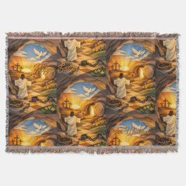 Cobertor Risen Jesus Empty Tomb 3D Papercut Easter