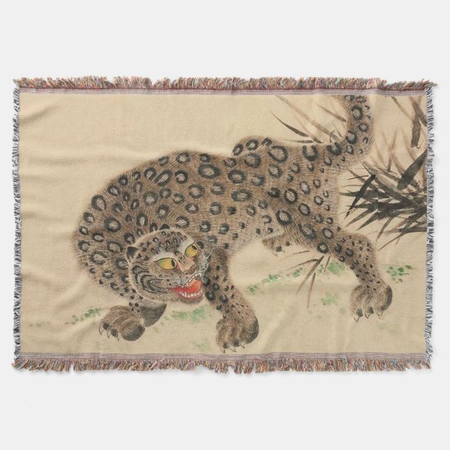 Cobertor Rolo de Leopardo Manchado Japonês Antigo (Frente)