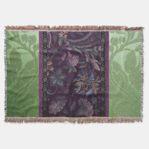 Cobertor Romance Gótico: Elegância Vitoriana Verde e Roxo