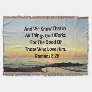 COBERTOR ROMANOS SUNRISE 8:28 SCRIPTURE VERSE