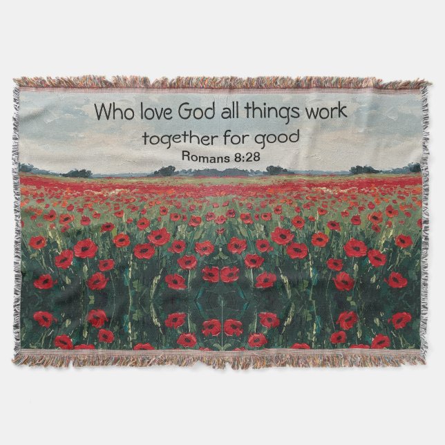 Cobertor Romans 8:28 Christian Throw Blanket (Frente)