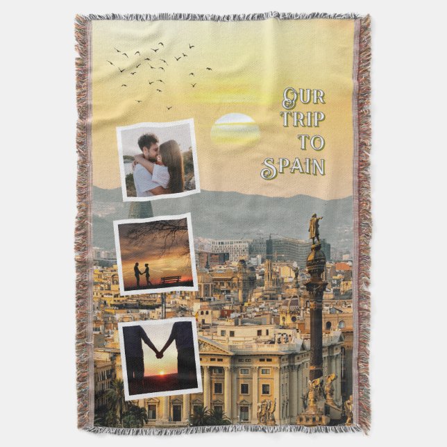 Cobertor Romantic Vacation Photo Collage Design (Frente Vertical)