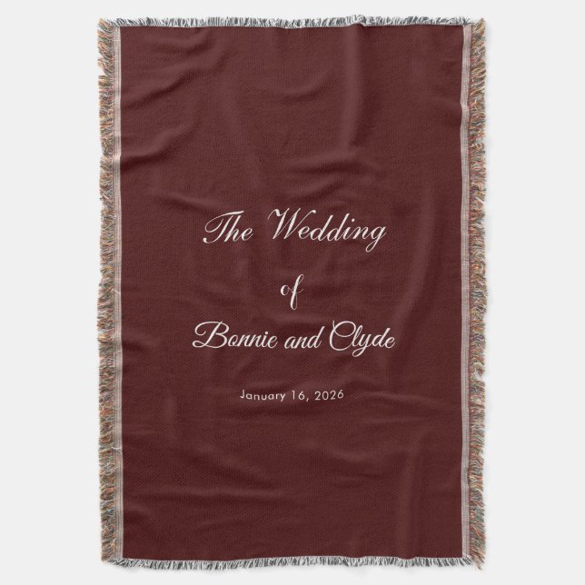 Cobertor Romantic Wedding Day Celebration Burnt Maroon (Frente Vertical)