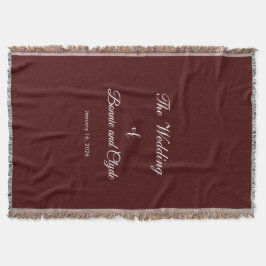 Cobertor Romantic Wedding Day Celebration Burnt Maroon