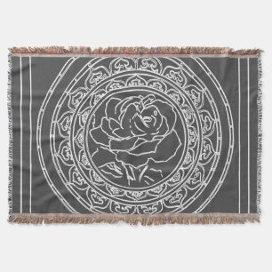 Cobertor Rosa Branca Mandala - Jogar Cobertura