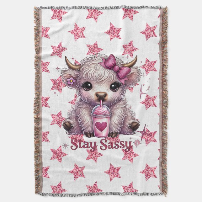 Cobertor Rosa, Continue Sassy, Vacas das Terras Altas (Frente Vertical)
