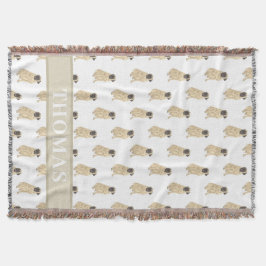 Cobertor Rosa e Branco Mastiff Personalizados