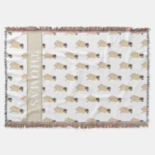 Cobertor Rosa e Branco Mastiff Personalizados