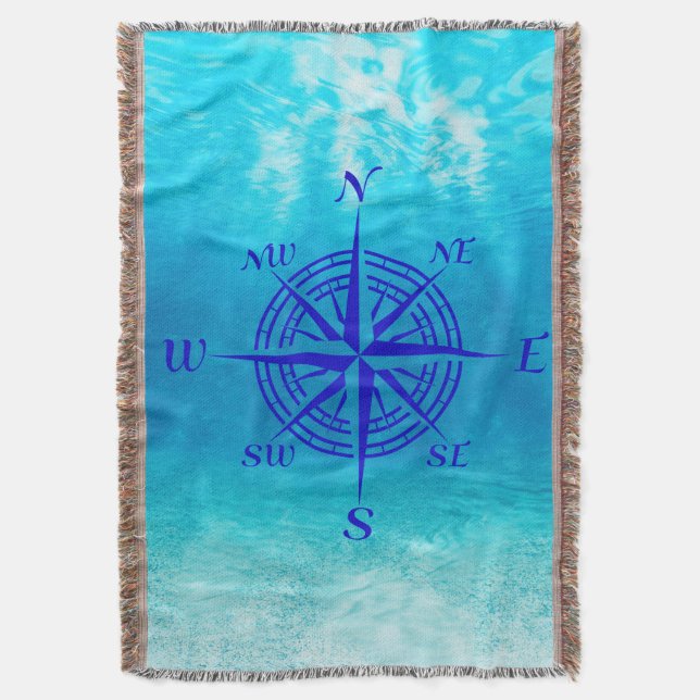 Cobertor Rosa marinho de Compass Azul (Frente Vertical)