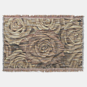 Cobertor Rosas amarelos castanhos muros de pedra