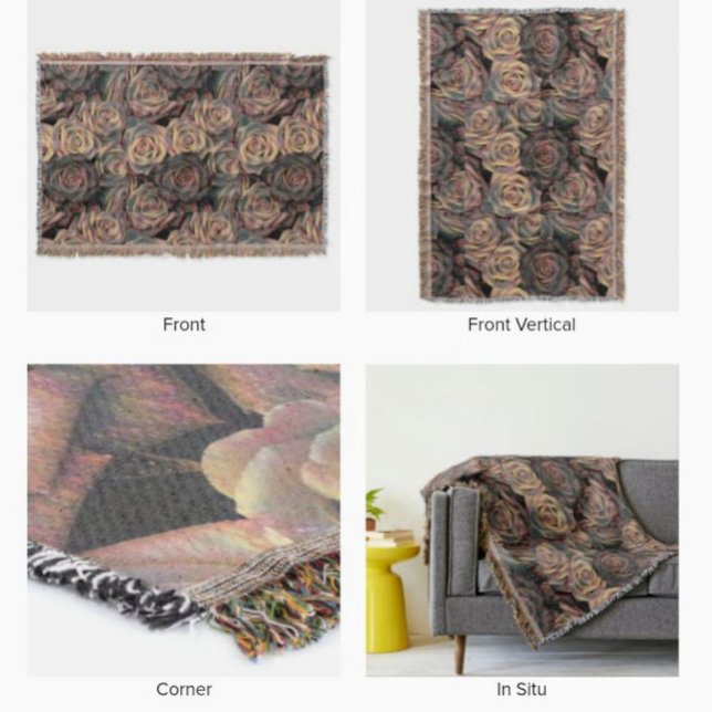 Cobertor Rosas castanhos, laranja, cobre e ouro (Criador carregado)