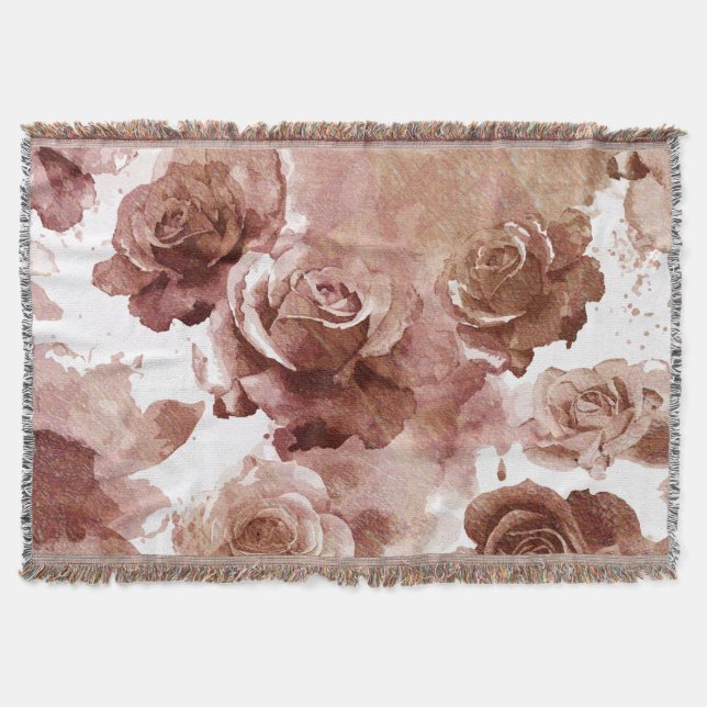 Cobertor Rosas de Aquarela 3 (Frente)