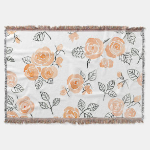 Cobertor Rosas de Aquarela: Fundo Branco de Tinta