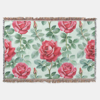 Cobertor Rosas De Aquarelas: Ilustração Sem Costura Floral.
