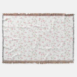 Cobertor Rosas Pink Românticas Vintage Suave Floral Fazenda