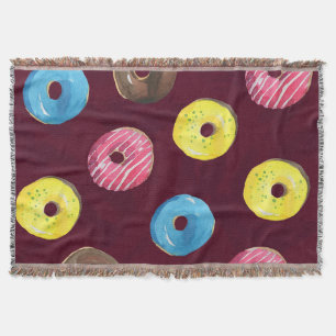 Cobertor Rosquinhas Ruby: Padrão Sem Costura De Aquarela.