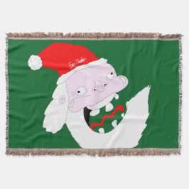 Cobertor Rosto de desenho animado bobo do Papai Noel